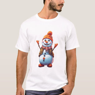 T-shirt Drôle dessin animé Snowman