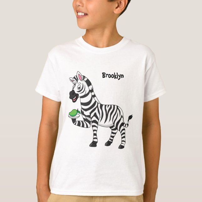T-shirt Drôle dessin animé zèbre (Devant)