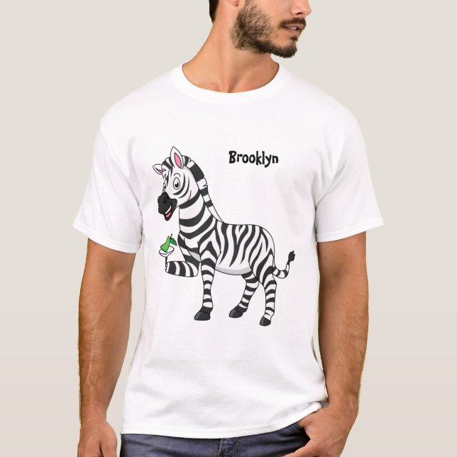 T-shirt Drôle dessin animé zèbre (Devant)