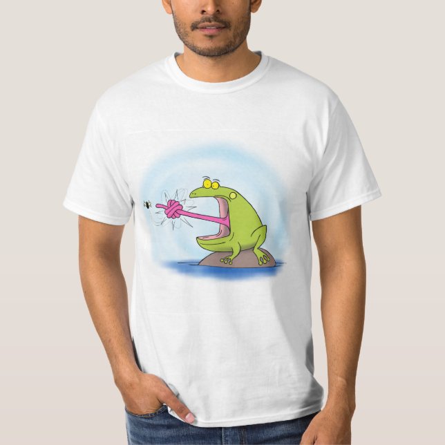 T-shirt Drôle dessin de grenouille. (Devant)