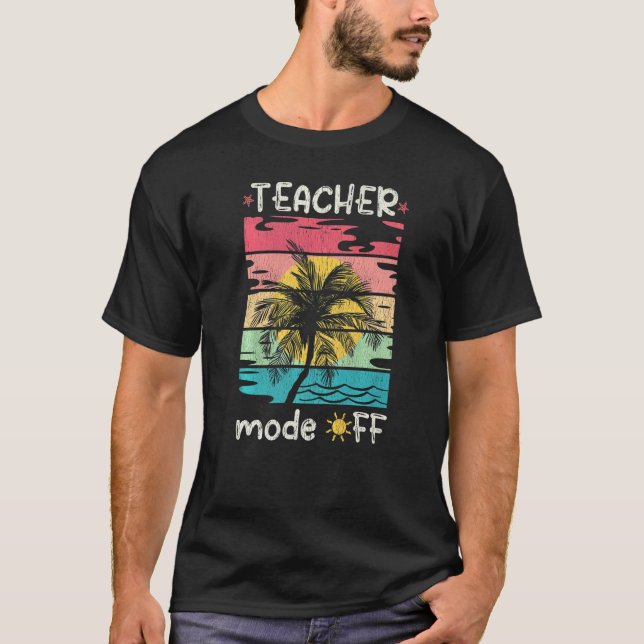 T-shirt Drôle d'été Professeur Rétro Coucher de soleil Mod (Devant)