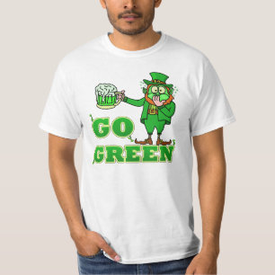T-shirt Drôle "Devenez écolo" Boire Leprechaun