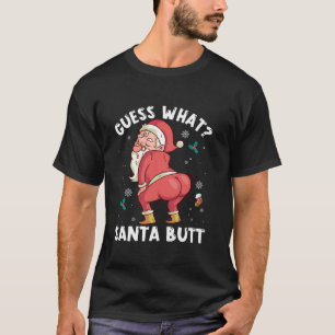 T-shirt Drôle Devinez ce Père Noël Butt Noël Famille Match