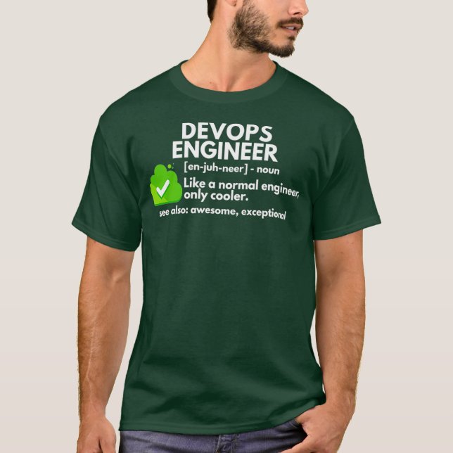 T-shirt Drôle DevOps Ingénieur Définition Ingénieur (Devant)