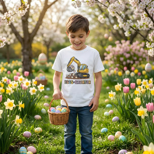 T-shirt drôle d'excavatrice d'œufs de Pâques pour 