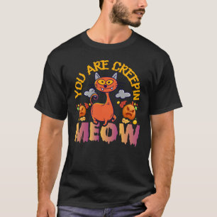 T-shirt Drôle d'Halloween Vous me faites peur Miaou