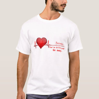 T-shirt drôle d'humour de battement de coeur de