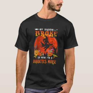 T-shirt Drôle Diabète Infirmière Sorcière Halloween Costum