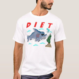 T-shirt Drôle Diet Cartoon Requin Humour Sarcastique Desig