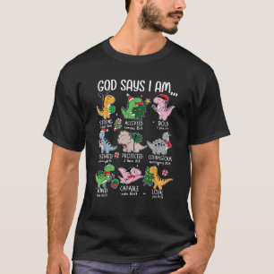 T-shirt Drôle Dieu Chrétien Dit Que Je Suis Dinosaure Noël