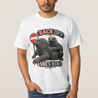 T-shirt drôle d'iguane Recule Elle est à moi Fête 