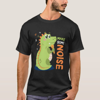 T-shirt Drôle Dino Chanter Vacances Été Enfants