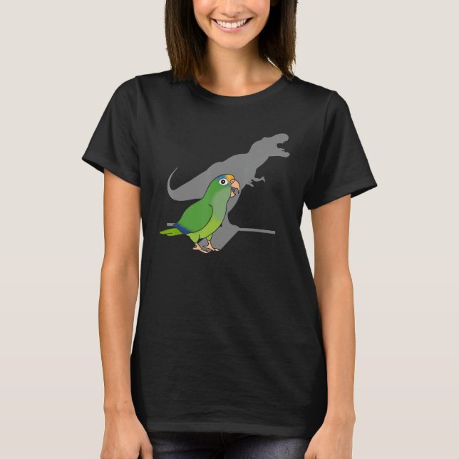 T-shirt Drôle DInosaur Parrot, Birb mème, Peach Fronted Co (Devant)