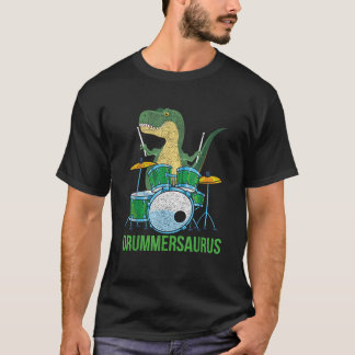 T-shirt Drôle Dinosaure Musicien T Rex Drummer Boys Don Dr