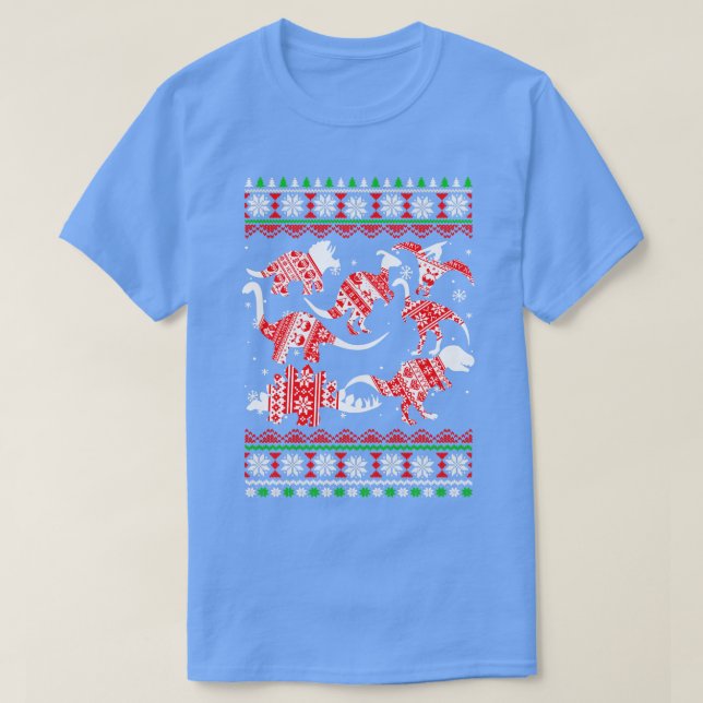 T-shirt Drôle Dinosaures Noël TRex Noël laid (Design devant)
