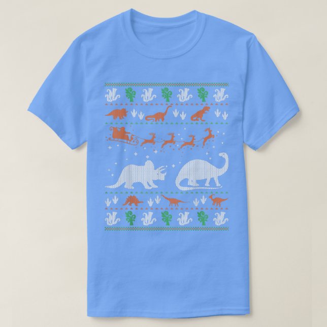 T-shirt Drôle Dinosaures Vilain Chandail De Noël Pour Les  (Design devant)