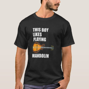 T-shirt Drôle Dire Garçon Aime Mandolin Notes musicales