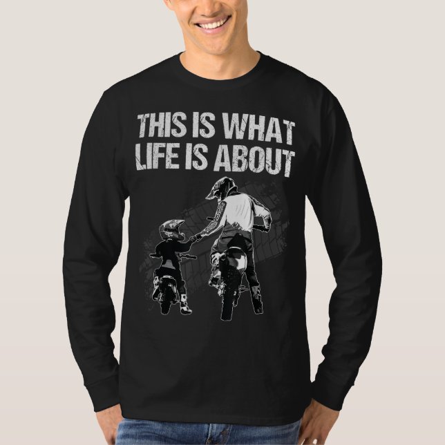 T-shirt Drôle Dirt Vélo Art Pour Hommes Papa Garçons Enfan (Devant)