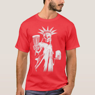T-shirt Drôle Disque Golf Lecteur Gothique Squelette Statu