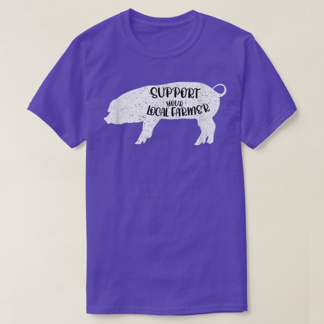 T-shirt Drôle Dit Cochon Fermier Animal (Design devant)