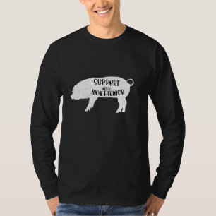 T-shirt Drôle Dit Cochon Fermier Animal Long Manches