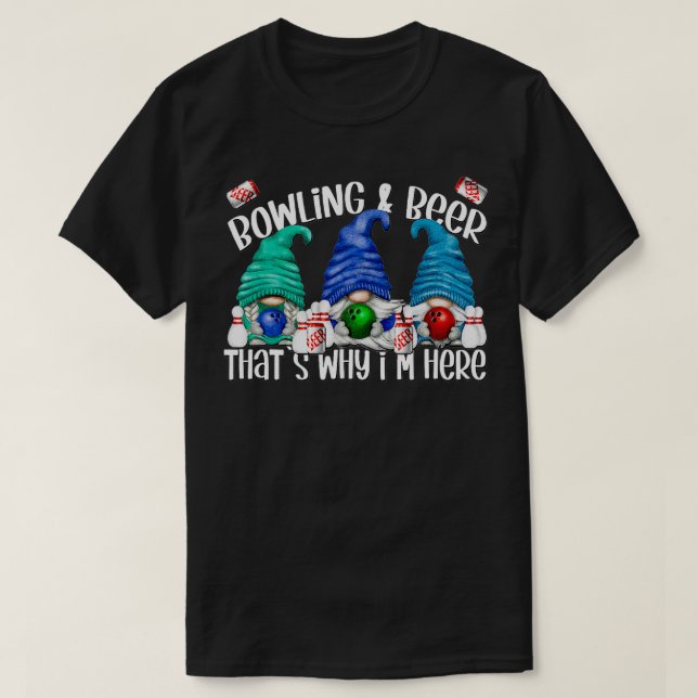 T-shirt Drôle Dit Pour Hommes Femmes Bowler Gnome Bowling  (Design devant)