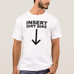 T-shirt drôle Ditbike blanc à insérer