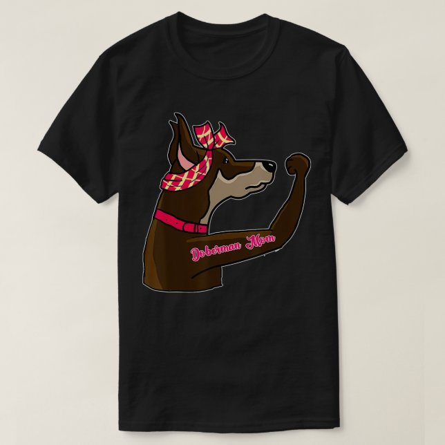 T-shirt Drôle Doberman Maman Tattoo, Cadeaux Bully Maman C (Design devant)