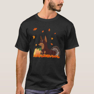 T-shirt Drôle Doberman Turquie Costume Thanksgiving Cadea