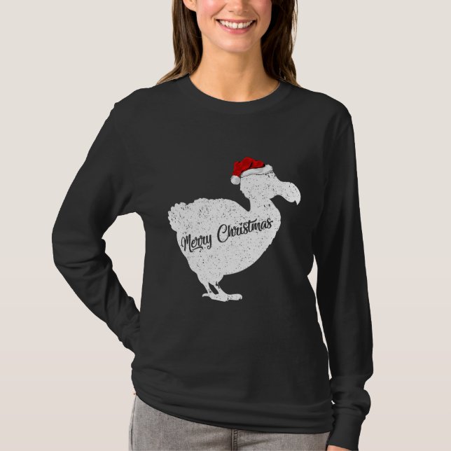 T-shirt Drôle Dodo Oiseau Amant Xmas Santa Hat Dodo (Devant)