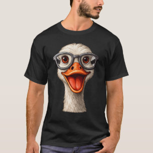 T-shirt drôle d'oie avec des lunettes – Canard ner