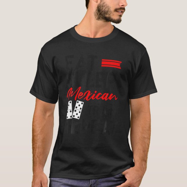 T-shirt Drôle Dominos de train mexicain jeu T Chemise (Devant)