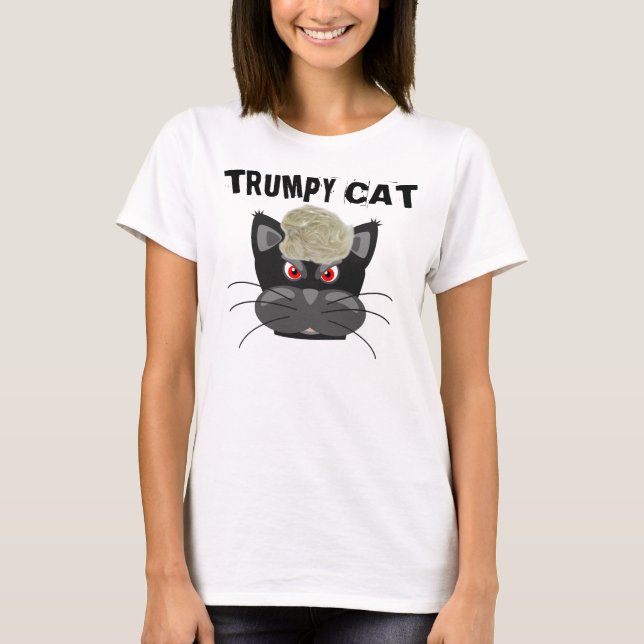 T-shirt Drôle Donald Trump Cheveux, TRUMPY CAT (Devant)