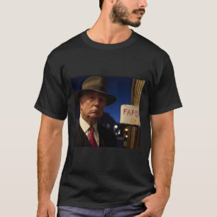 T-shirt Drôle Donald Trump Fafo Coton Noir Clic Fit Crew