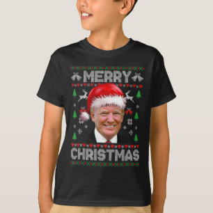 T-shirt Drôle Donald Trump Joyeux Noël Famille Moche