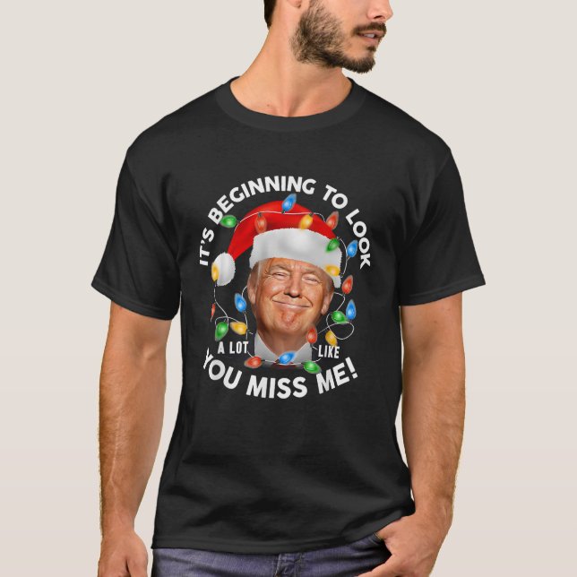 T-shirt Drôle Donald Trump Noël Noël Noël Noël Chapeau (Devant)