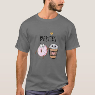 T-shirt Drôle Donuts Et Café Humour Meilleurs Amis