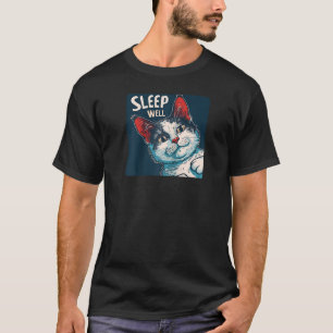 T-shirt Drôle dormir bien Cat Raglan Baseball Tee