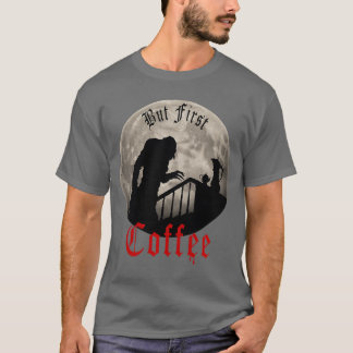 T-shirt Drôle Dracula Horreur Mais D'abord Café Gothique V