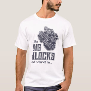 T-shirt Drôle Drag Racing J'Aime Big Blocks Auto Mechanic