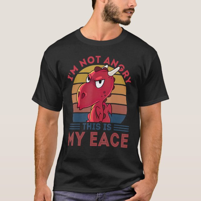 T-shirt Drôle Dragon Grumpy Je Ne Suis Pas En Colère C'Est (Devant)