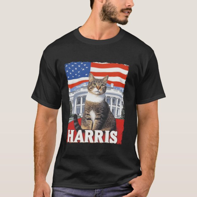 T-shirt Drôle Drôle Chat Dames Sans Enfant Pour Harris 202 (Devant)