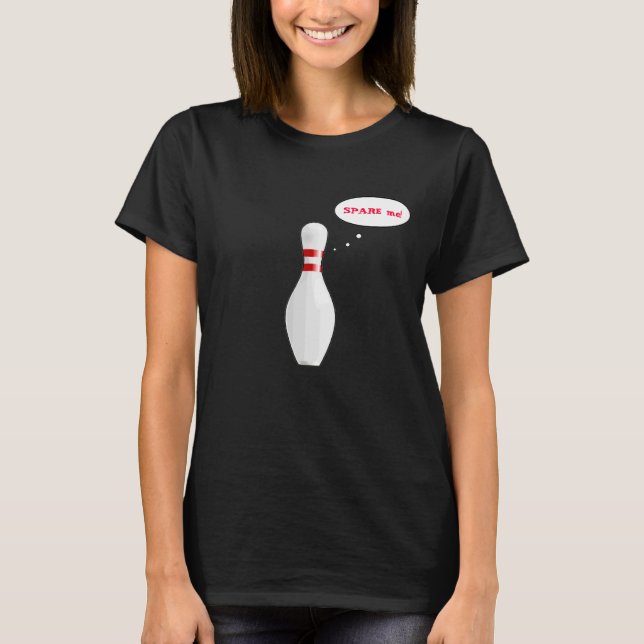 T-shirt Drôle Drôle Dames Bowling Pin Cartoon Nom de l'équ (Devant)