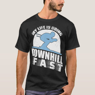 T-shirt Drôle Drôle Ski Descente Cadeau Pour Enfants Homme