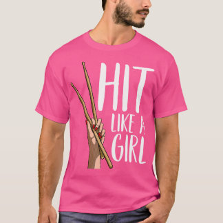 T-shirt Drôle Drummer Art Pour Filles Femmes Drumming Drum