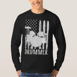 T-shirt Drôle Drummer Art Pour Hommes Femmes Drum Set Drum