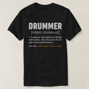 T-shirt Drôle Drummer Définition Musicien Bande Citation