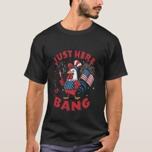 T-shirt Drôle du 4 juillet juste ici pour cogner la poule 