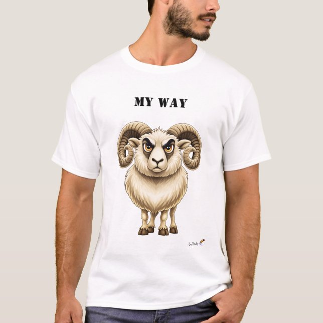 T-shirt drôle du bélier My Way (Devant)