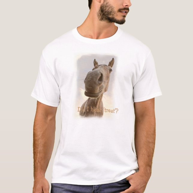 T-shirt drôle du cheval des hommes (Devant)